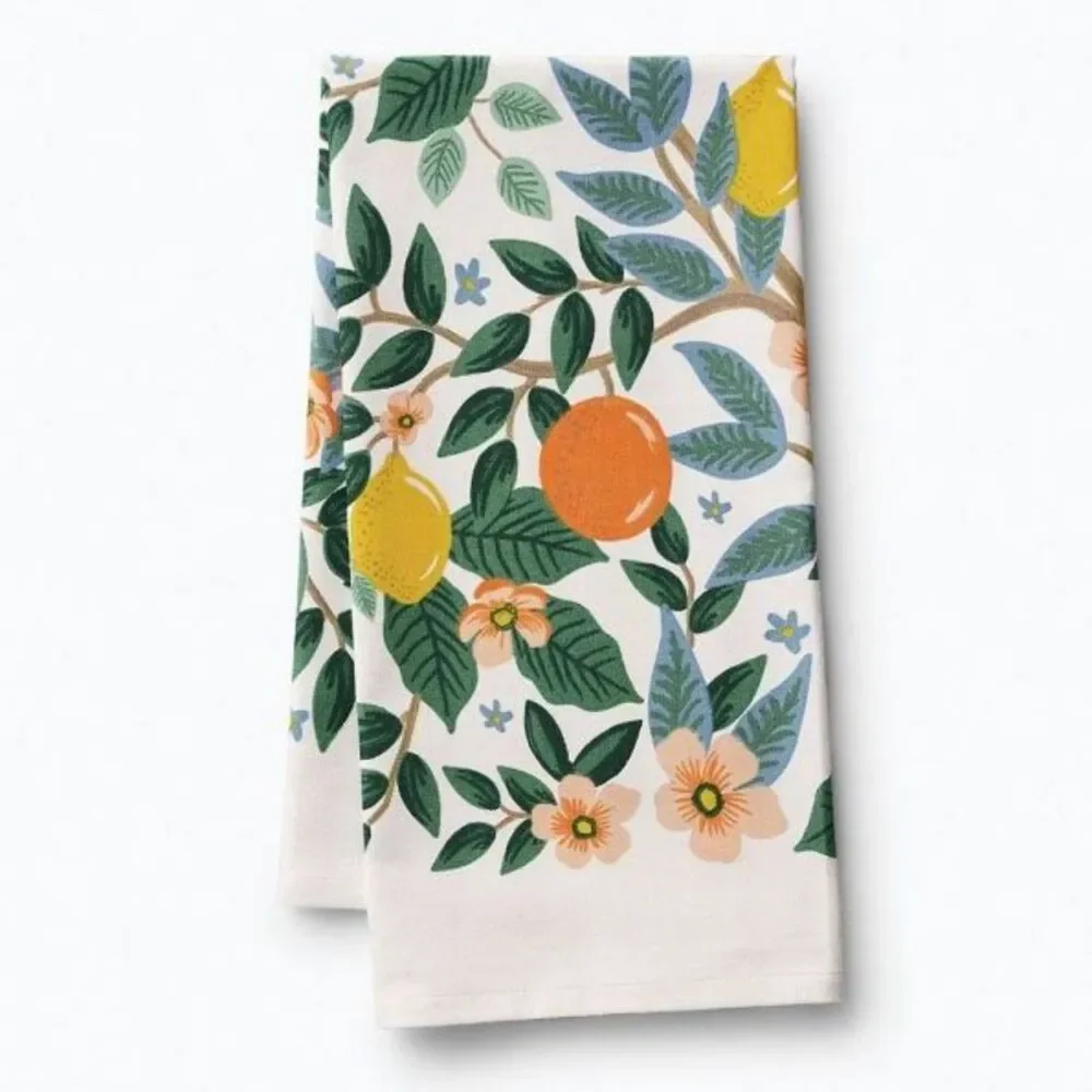 New Rifle Paper Co Citrus Grove Tea Towel + 2 BONUS Rifle Paper Co Notepads